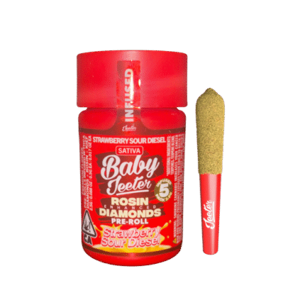 STRAWBERRY SOUR DIESEL ROSIN ENHANCED PRE ROLL JAR-BABY JEETER